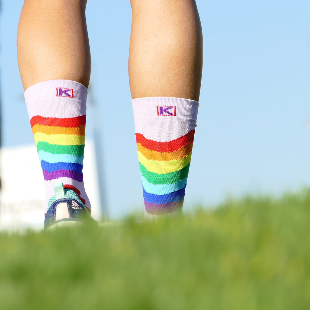 CALCETINES ARCOIRIS DE RUNNING (1 hilo) - MALVA