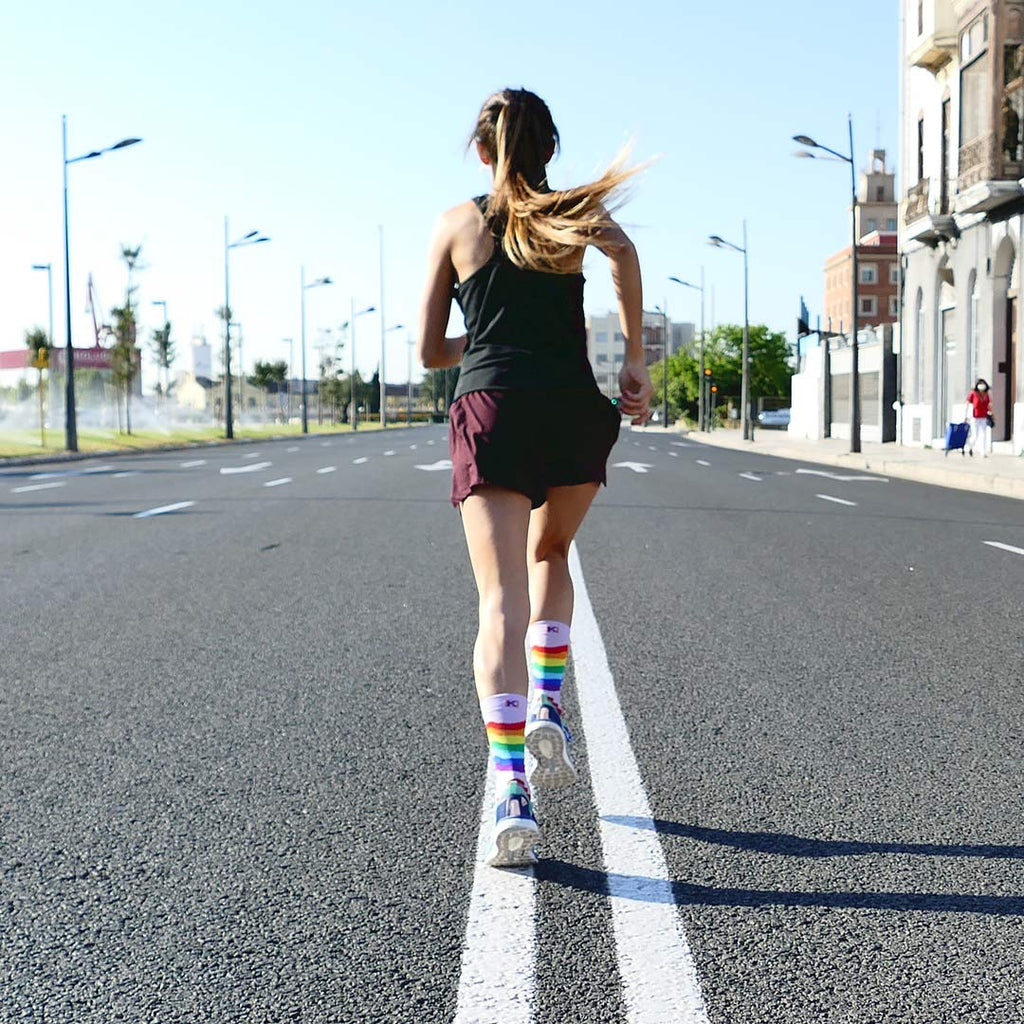 CALCETINES ARCOIRIS DE RUNNING (1 hilo) - MALVA