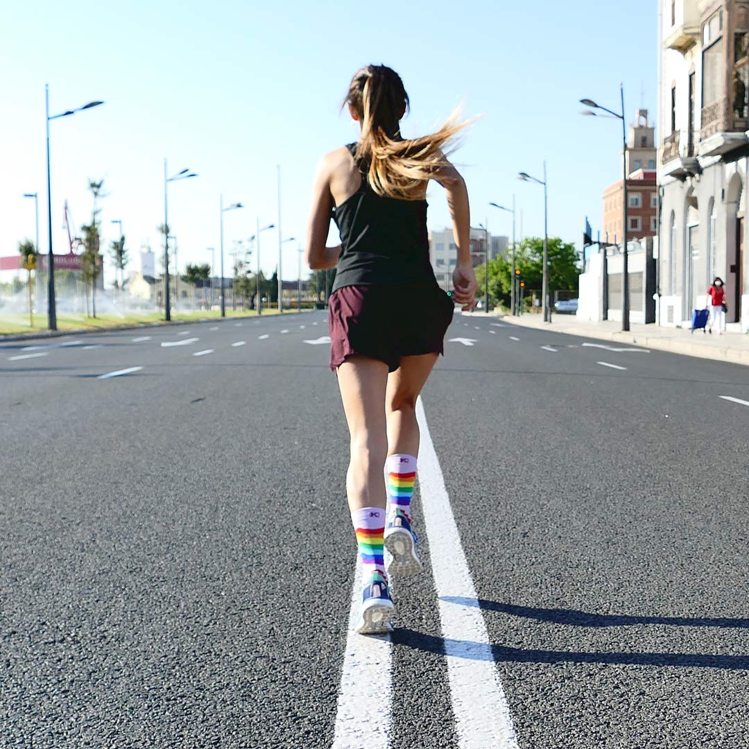 CALCETINES ARCOIRIS DE RUNNING (1 hilo) - MALVA