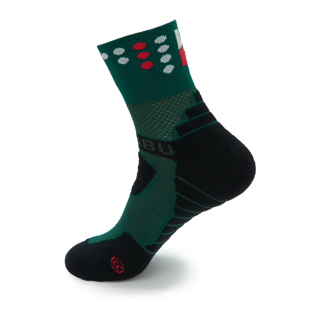 Calcetines Trail Running "TANQUE" 5 estrellas - VERDE BOTELLA 16cm