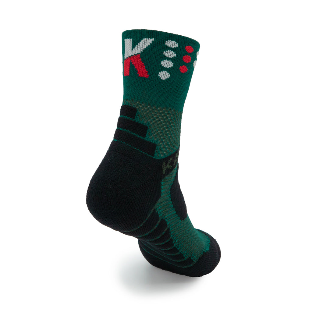 Calcetines Trail Running "TANQUE" 5 estrellas - VERDE BOTELLA 16cm