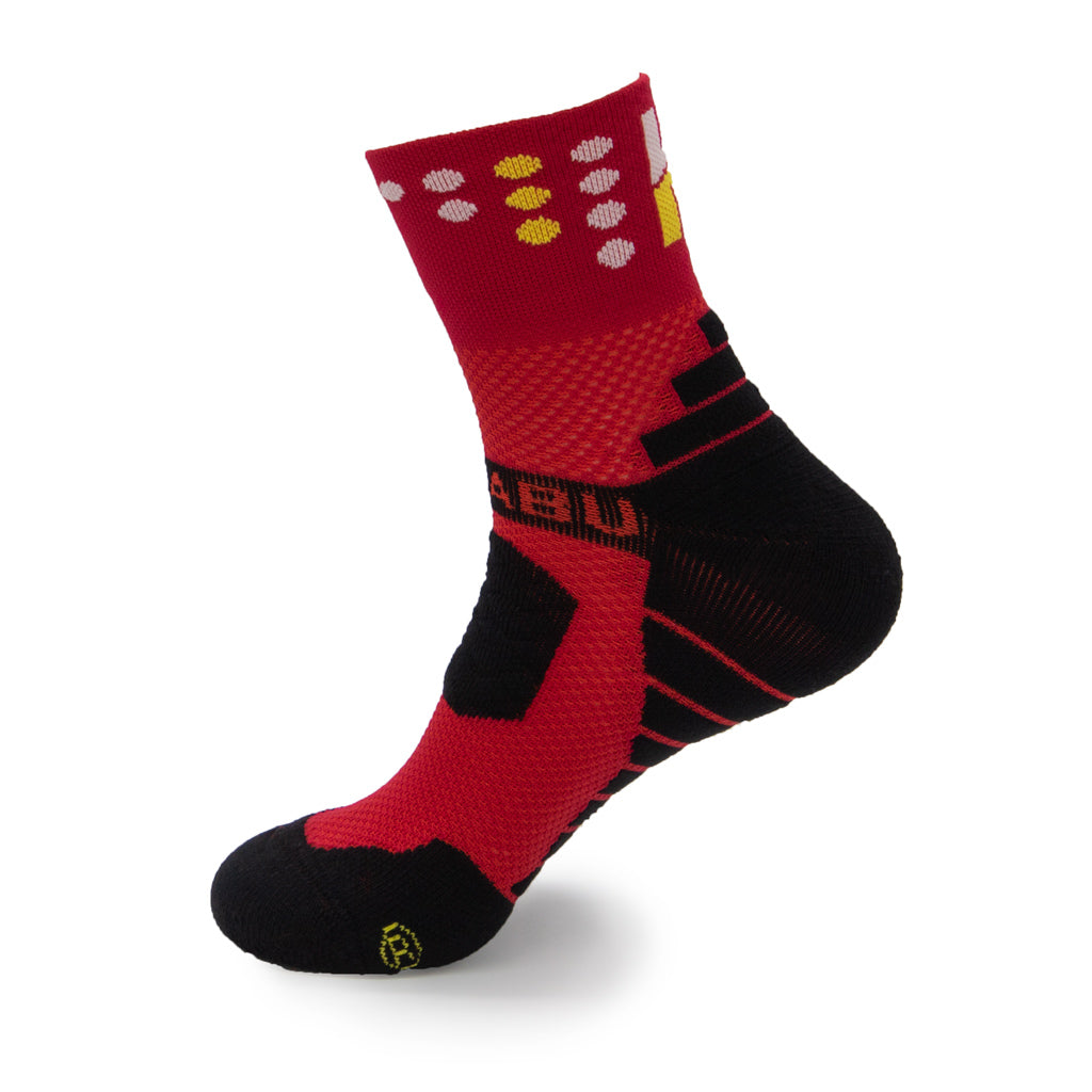 Calcetines Trail Running "TANQUE" 5 estrellas - VINO 16cm