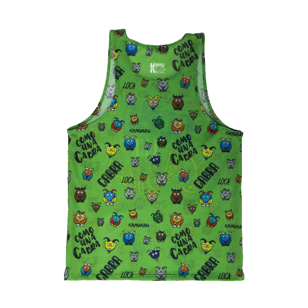 Camiseta COMO UNA CABRA de running ADULTO (Tirantes) - VERDE