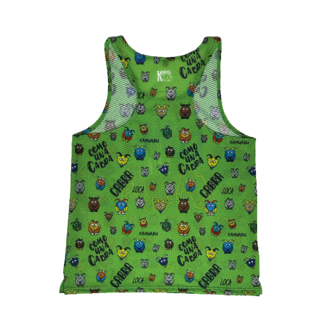 Camiseta COMO UNA CABRA de running ADULTO (Tirantes) - VERDE