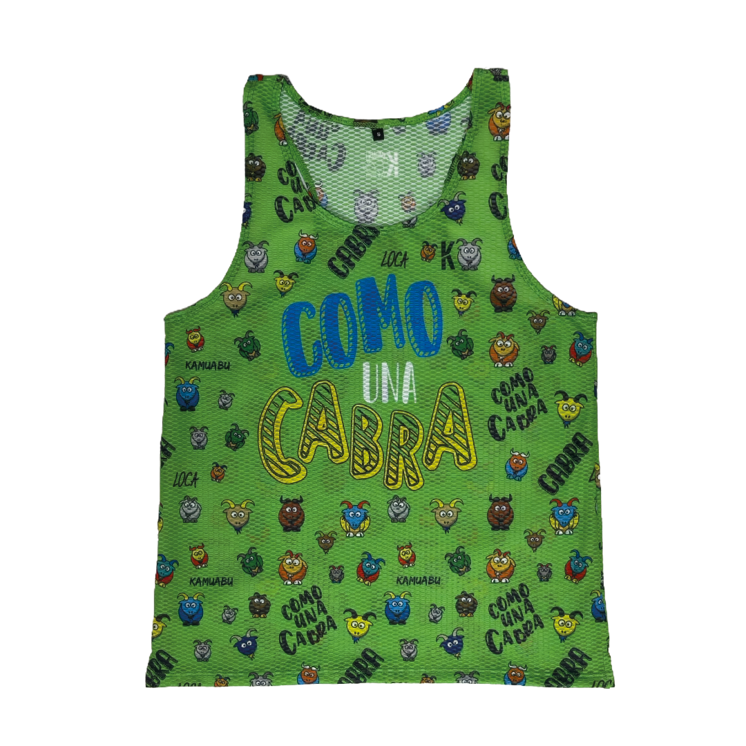 Camiseta COMO UNA CABRA de running ADULTO (Tirantes) - VERDE