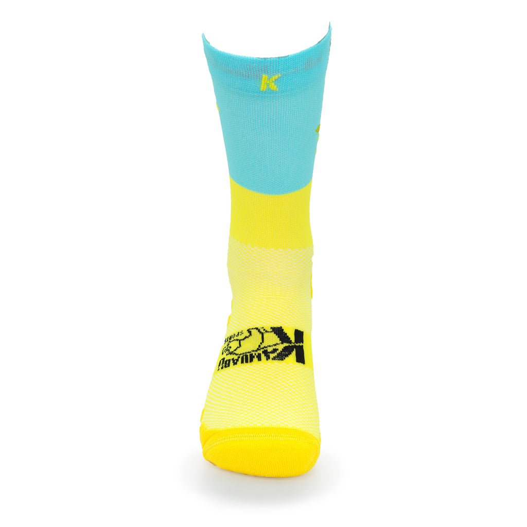 CALCETINES "NO EXCUSAS" de Running - Turquesa/Amarillo Flúor