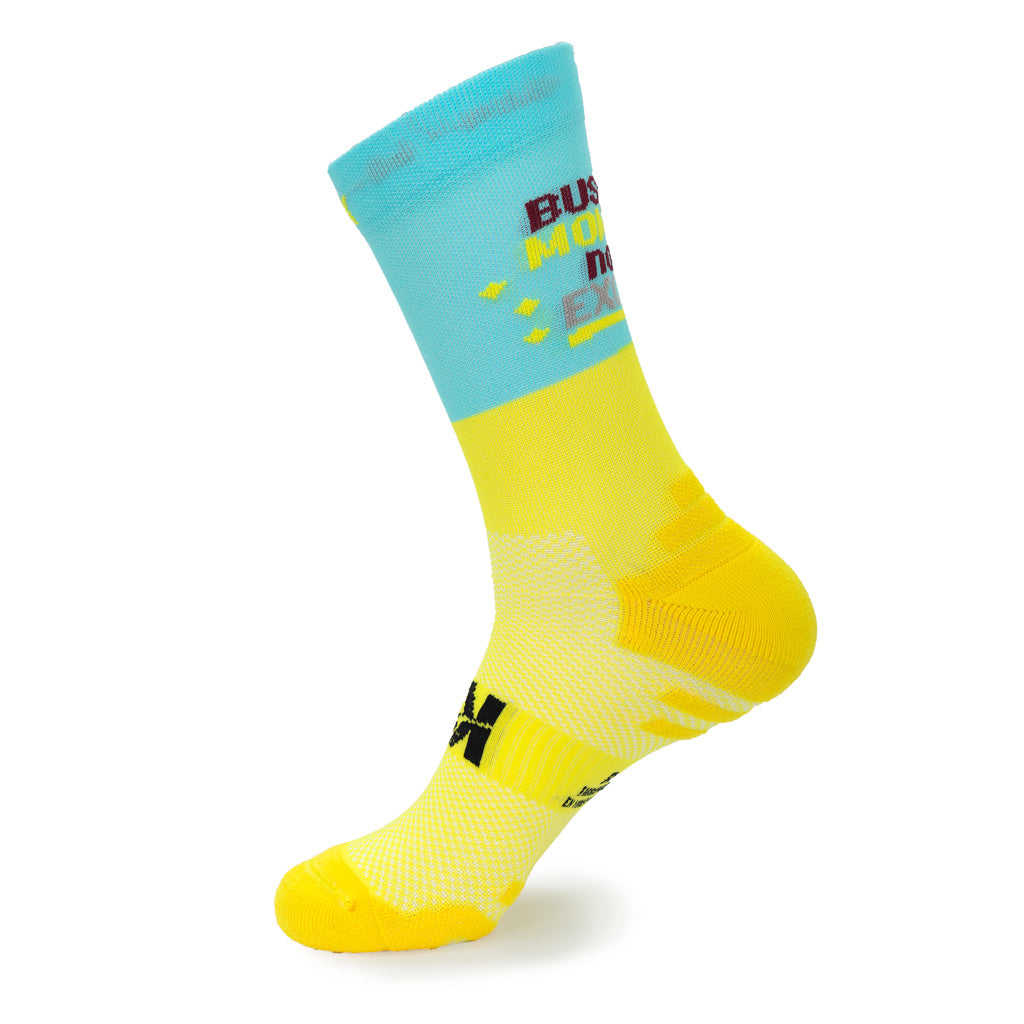 CALCETINES "NO EXCUSAS" de Running - Turquesa/Amarillo Flúor