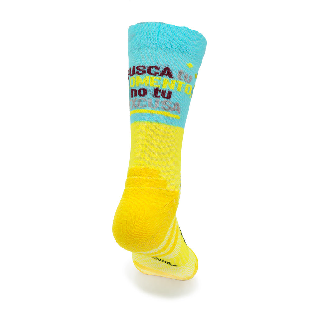 CALCETINES "NO EXCUSAS" de Running - Turquesa/Amarillo Flúor