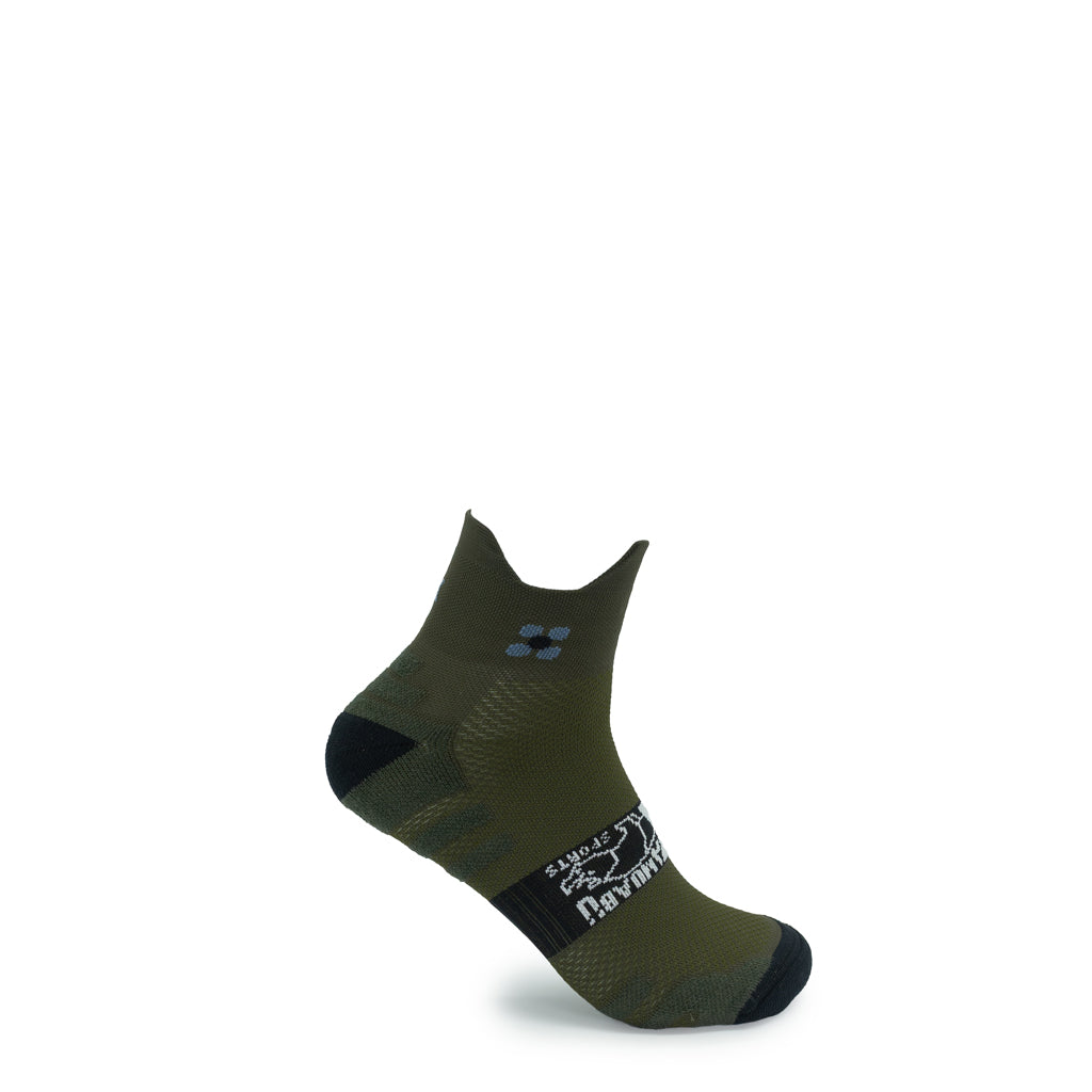 Calcetines Tobilleros 15cm de Running - color OLIVA