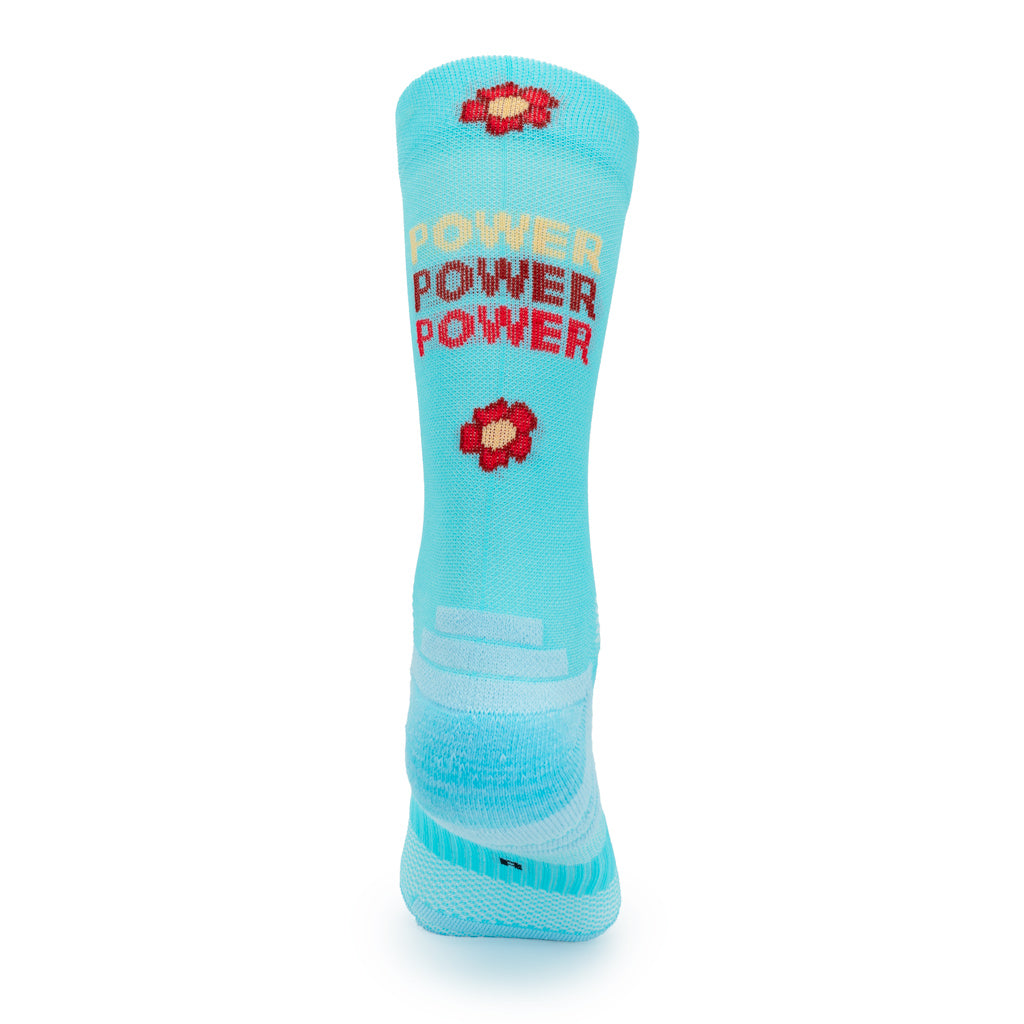 CALCETINES "POWER FLOWER" de RUNNING (TURQUESA)