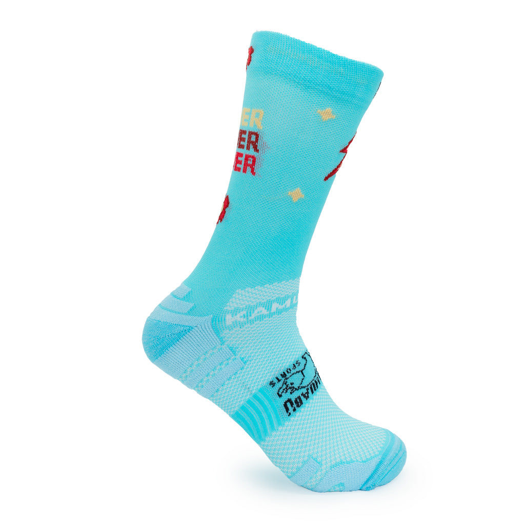 CALCETINES "POWER FLOWER" de RUNNING (TURQUESA)