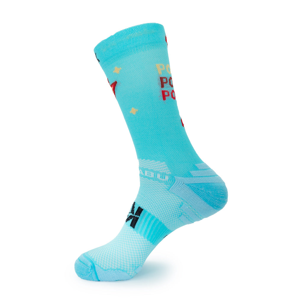 CALCETINES "POWER FLOWER" de RUNNING (TURQUESA)