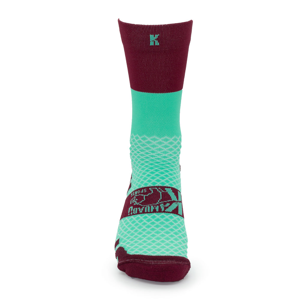 Calcetines MARATHON de RUNNING (granate/musgo) de 2 hilos