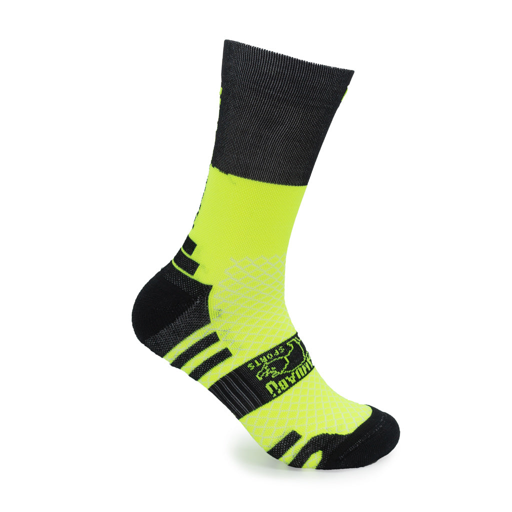 Calcetines MARATHON de RUNNING (negro/amarillo) de 2 hilos
