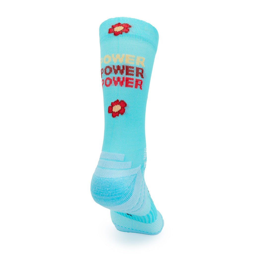 CALCETINES "POWER FLOWER" de RUNNING (TURQUESA)