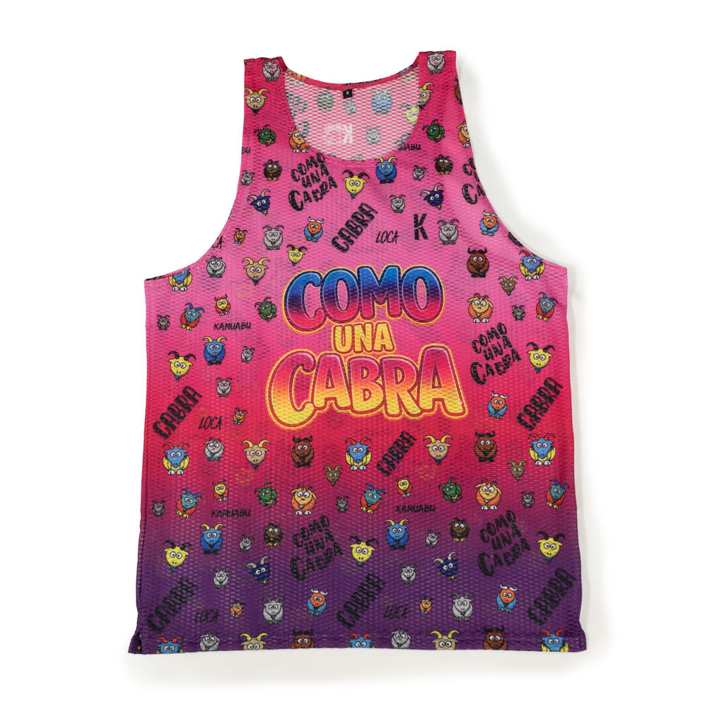 Camiseta COMO UNA CABRA de running ADULTO (Tirantes) - ROSA LOCA