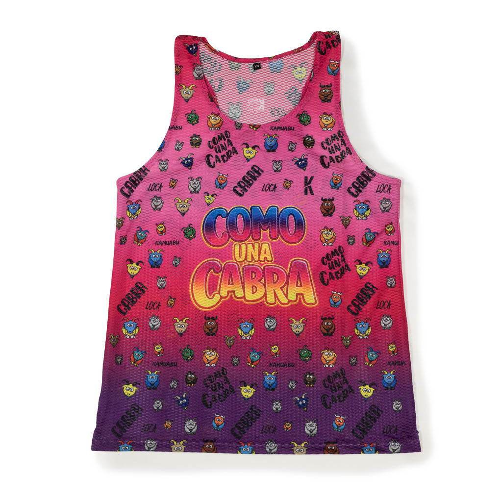 Camiseta COMO UNA CABRA de running ADULTO (Tirantes) - ROSA LOCA