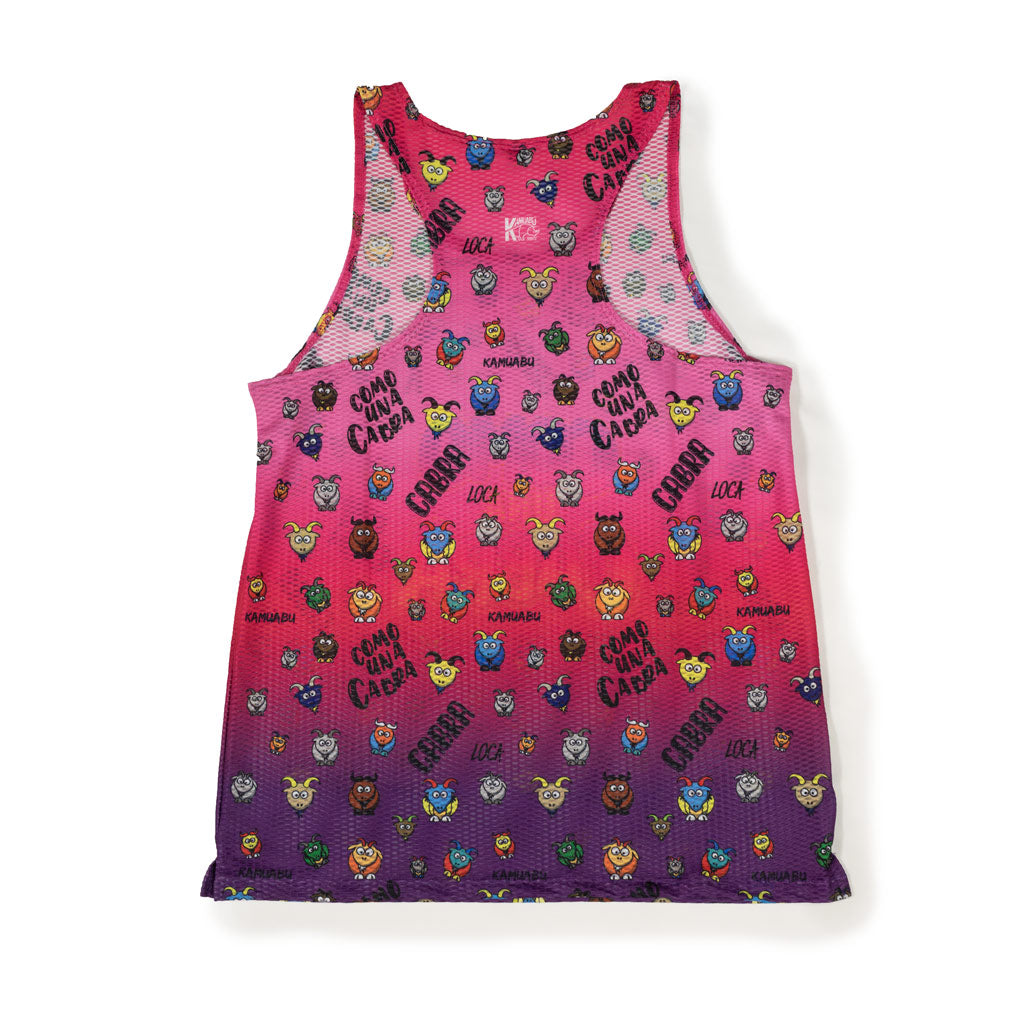 Camiseta COMO UNA CABRA de running ADULTO (Tirantes) - ROSA LOCA