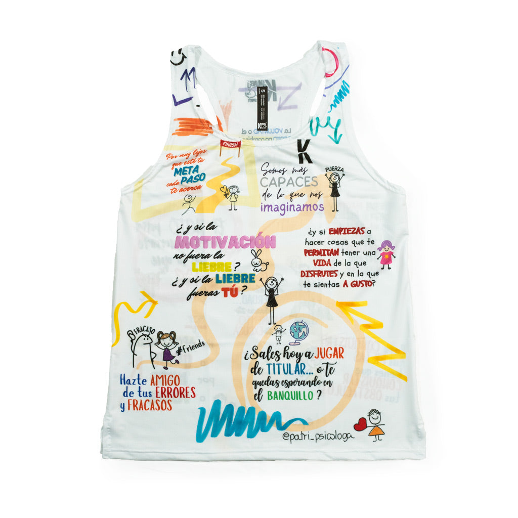 Camiseta tirantes PATRI PSICOLOGA de running ADULTO - elástica