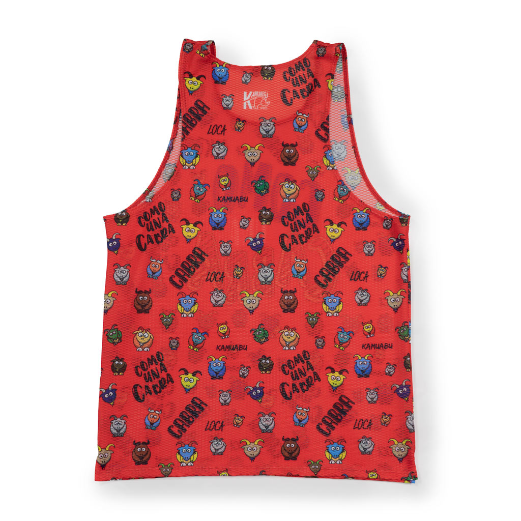 Camiseta COMO UNA CABRA de running ADULTO (Tirantes) - ROJA