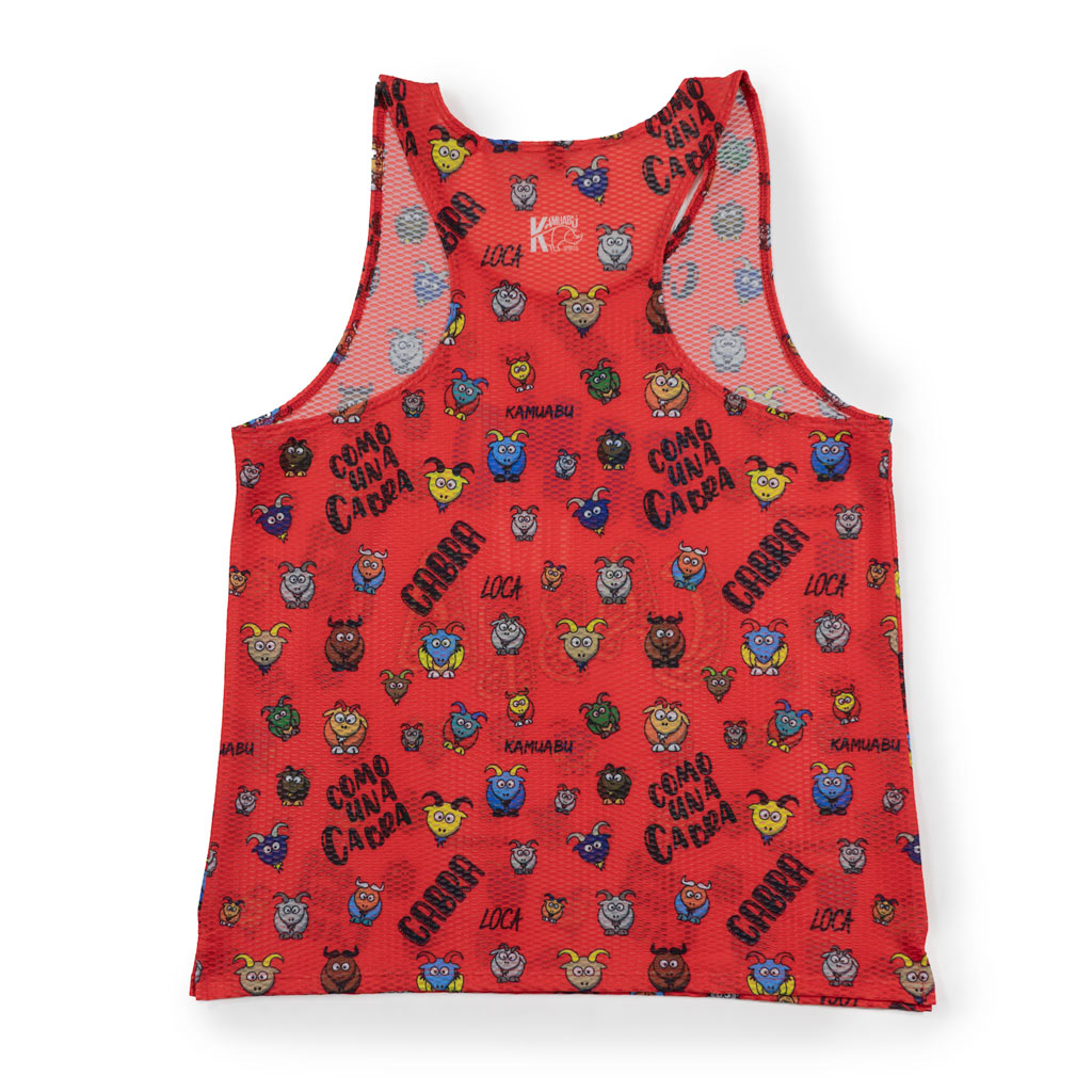 Camiseta COMO UNA CABRA de running ADULTO (Tirantes) - ROJA