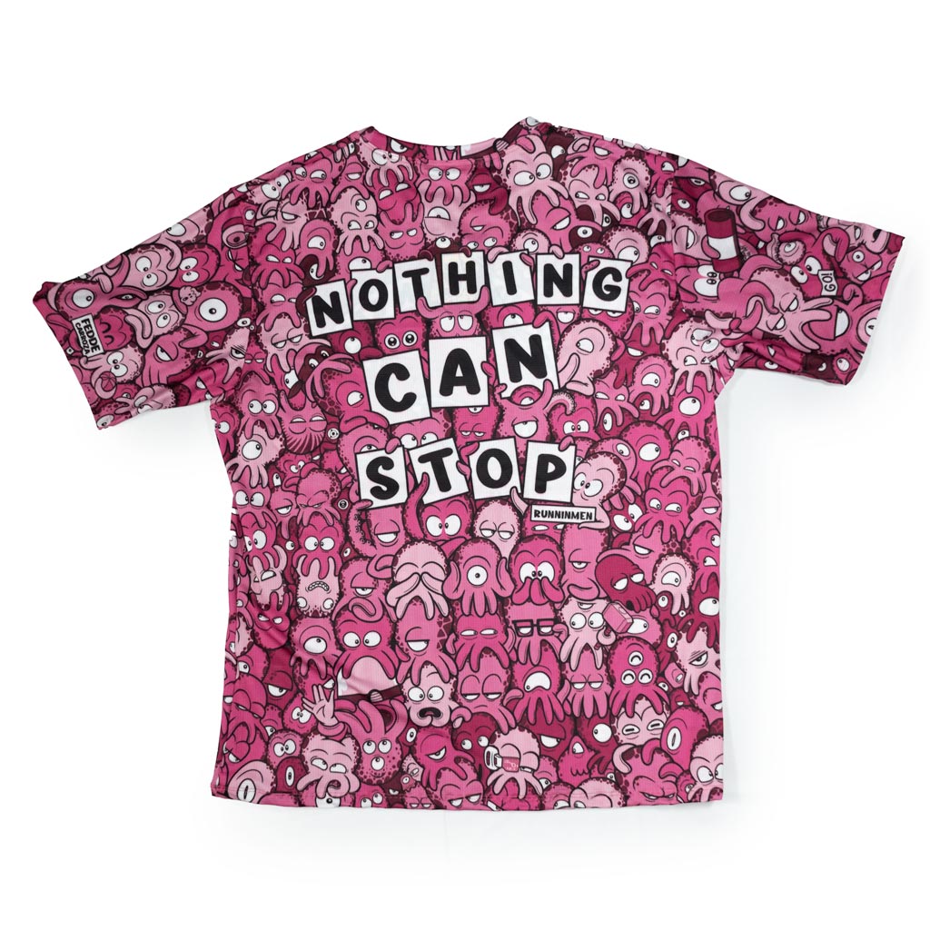 CAMISETA #PULPO RUN ADULTO - elástica (ROSA)