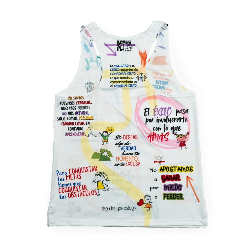 Camiseta tirantes PATRI PSICOLOGA de running ADULTO - elástica