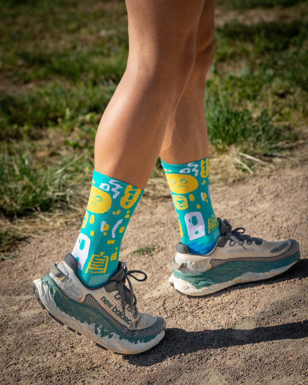 Calcetines DYTOPIAN 3 de RUNNING (Verde Mar) de 1 hilo