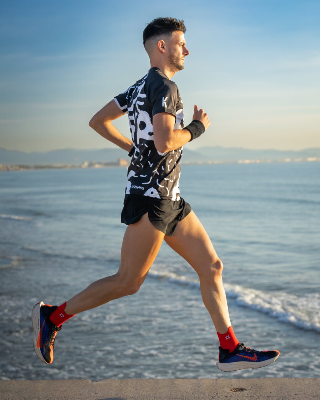 Calcetines Tobilleros 15cm de Running - color ROJO