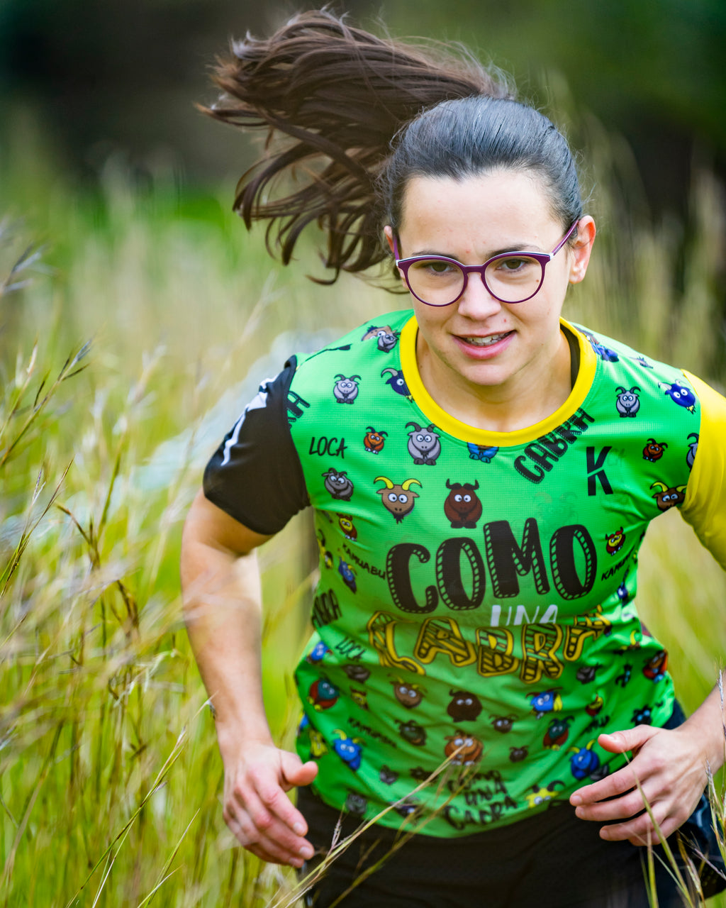 Camiseta COMO UNA CABRA de running ADULTO - VERDE