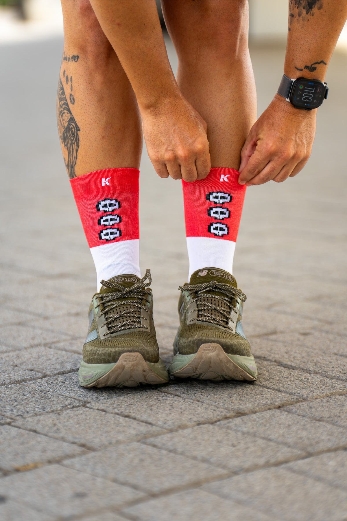CALCETINES "DON'T FOLLOW ME" de Running - Rojo