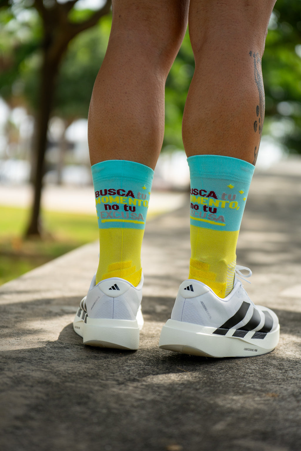 CALCETINES "NO EXCUSAS" de Running - Turquesa/Amarillo Flúor