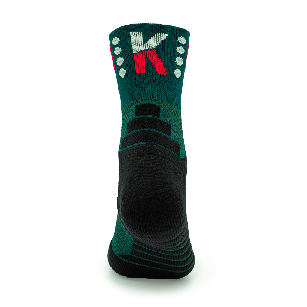 Calcetines Trail Running "TANQUE" 5 estrellas - VERDE BOTELLA 16cm