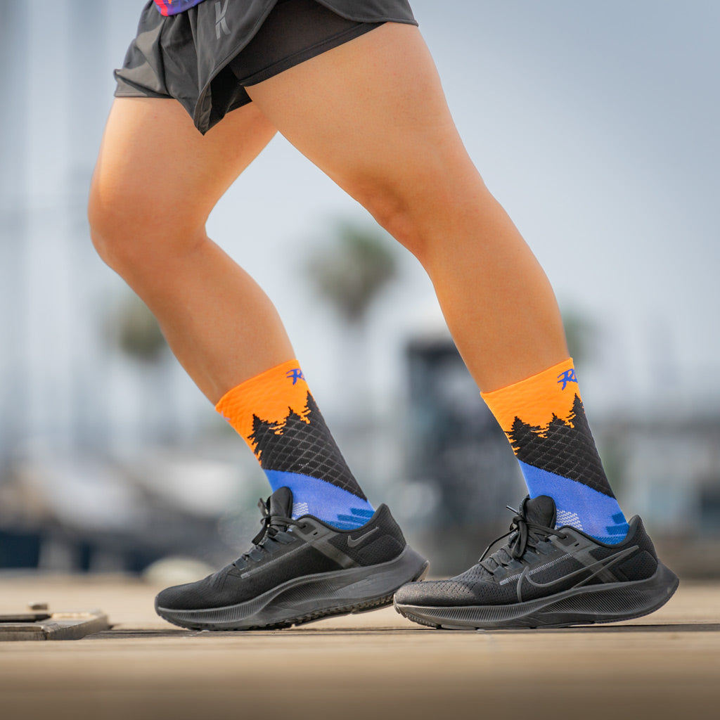 CALCETINES "MONTAÑA" de Running - NARANJA/ROYAL