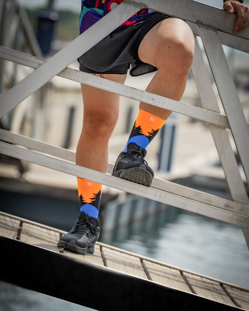 CALCETINES "MONTAÑA" de Running - NARANJA/ROYAL