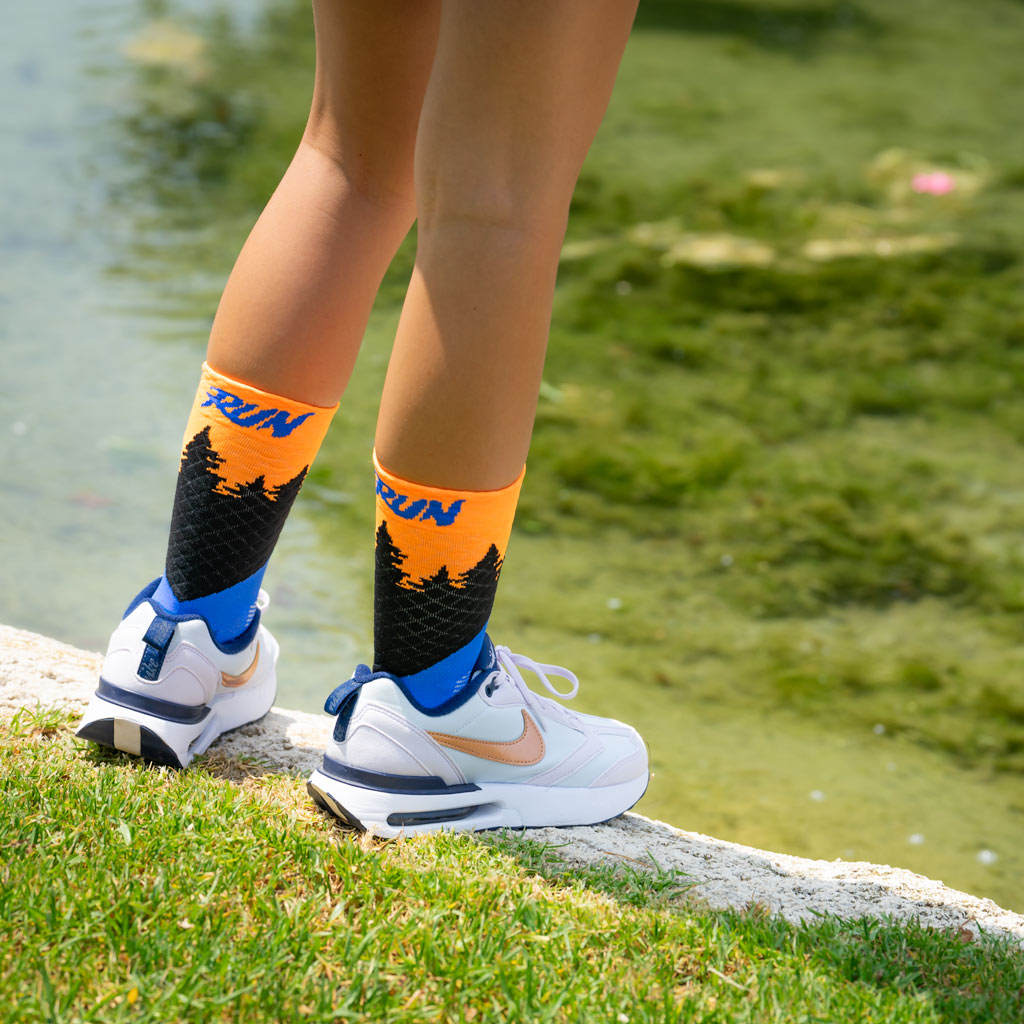 CALCETINES "MONTAÑA" de Running - NARANJA/ROYAL