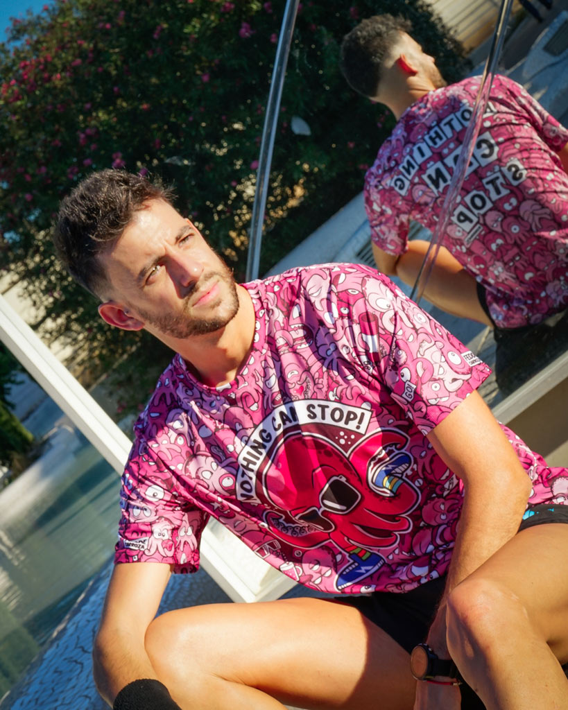 CAMISETA #PULPO RUN ADULTO - elástica (ROSA)