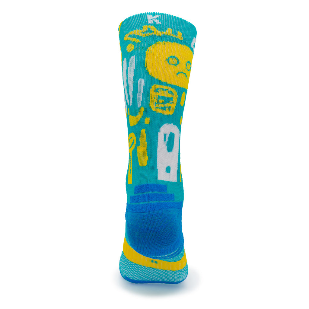 Calcetines DYTOPIAN 3 de RUNNING (Verde Mar) de 1 hilo
