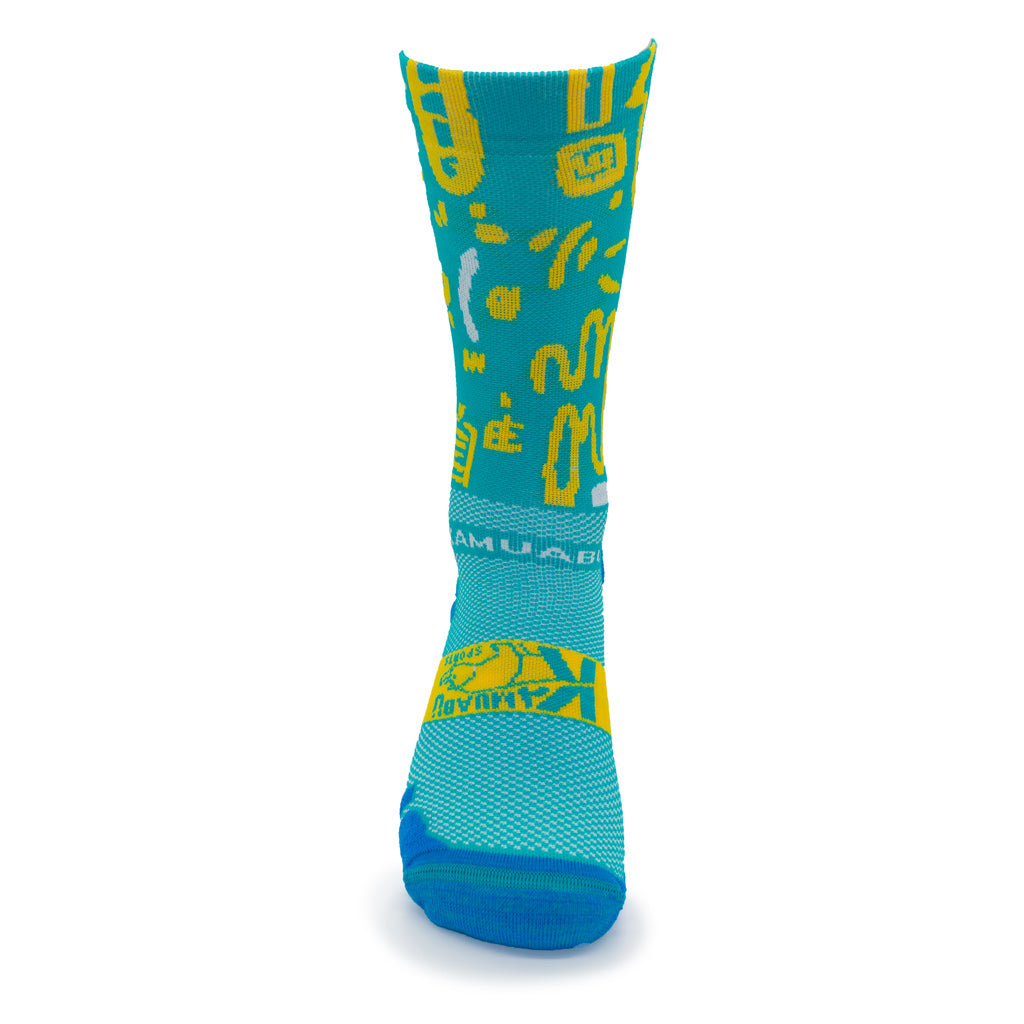 Calcetines DYTOPIAN 3 de RUNNING (Verde Mar) de 1 hilo