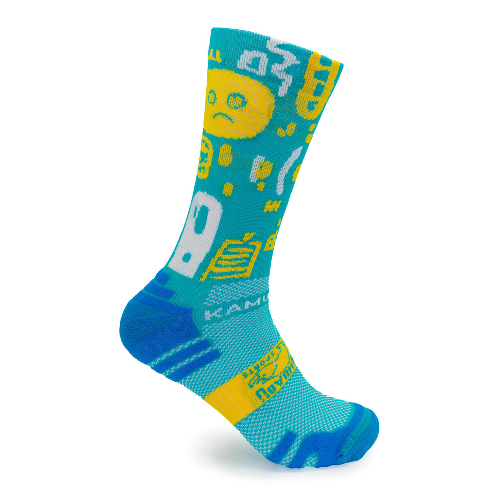 Calcetines DYTOPIAN 3 de RUNNING (Verde Mar) de 1 hilo