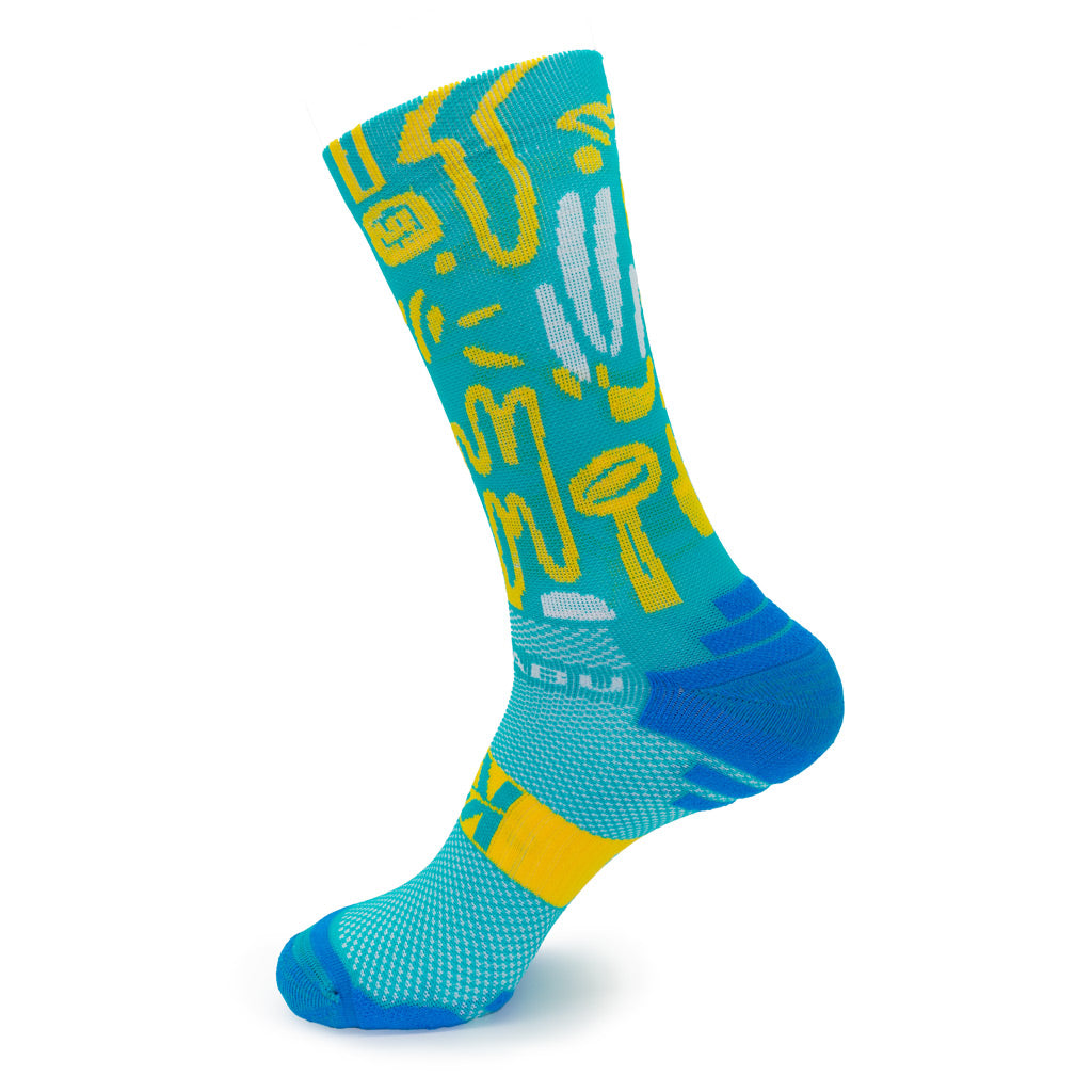 Calcetines DYTOPIAN 3 de RUNNING (Verde Mar) de 1 hilo