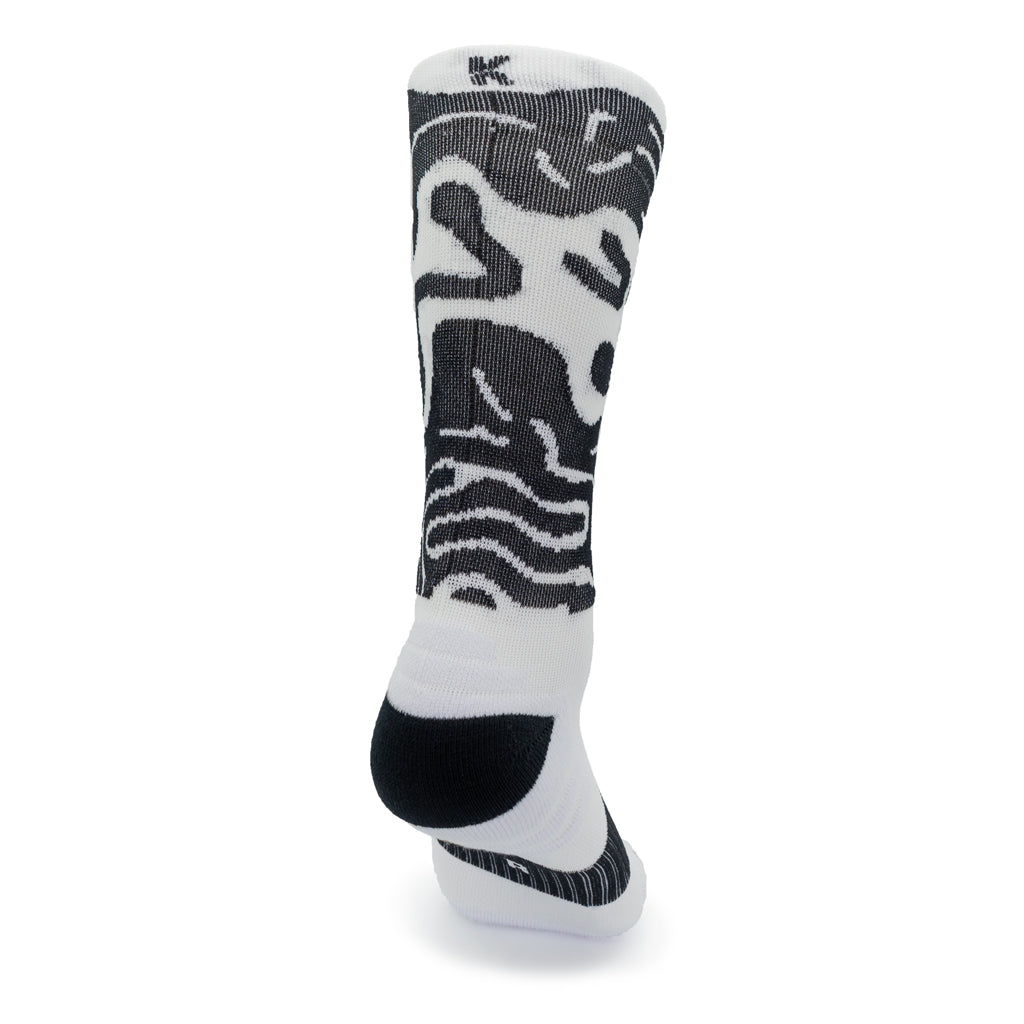 Calcetines DYTOPIAN 4 de RUNNING (BLANCO-NEGRO) de 1 hilo