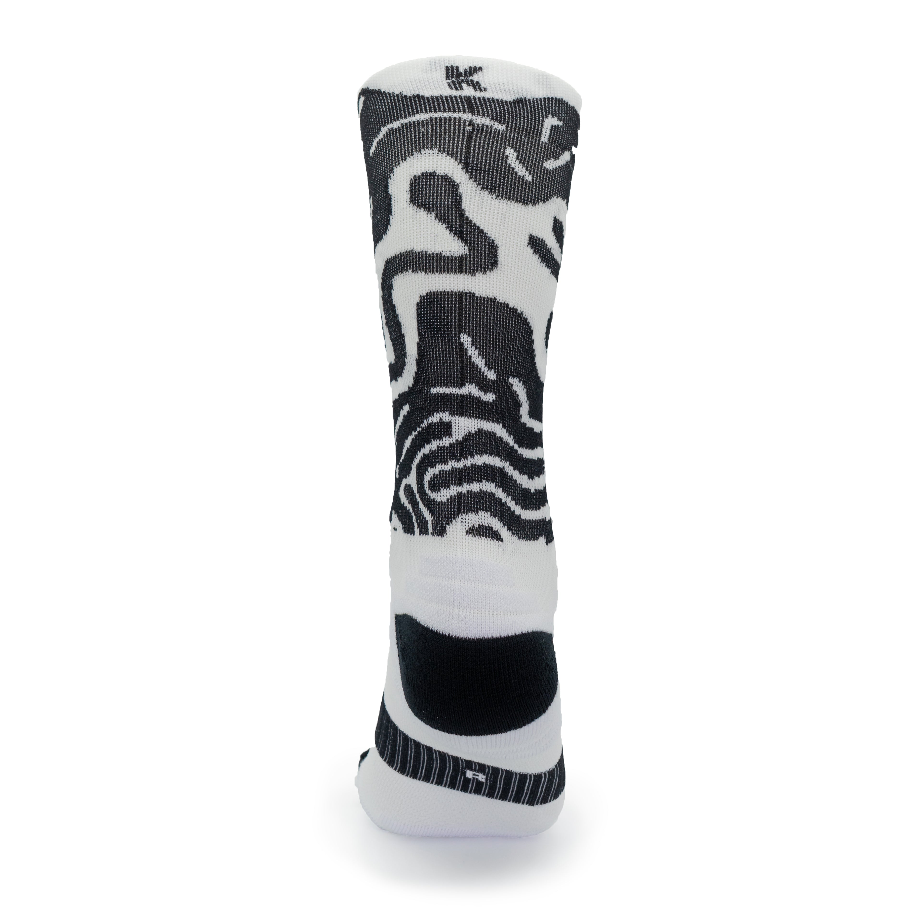 Calcetines DYTOPIAN 4 de RUNNING (BLANCO-NEGRO) de 1 hilo