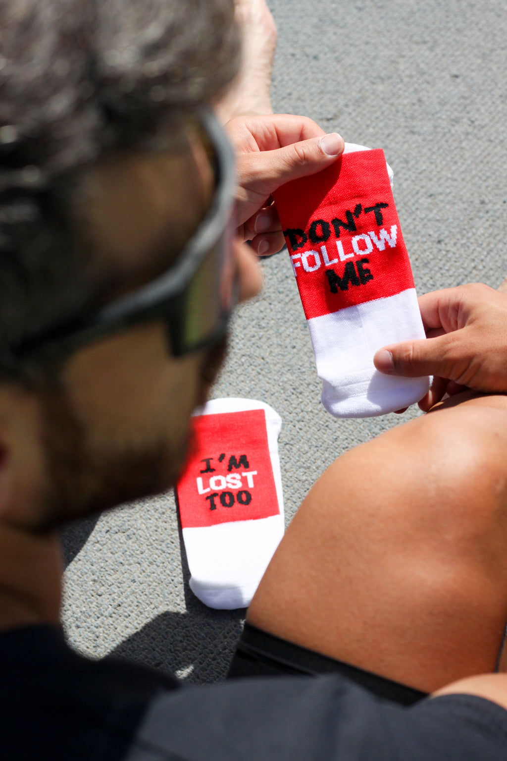 CALCETINES "DON'T FOLLOW ME" de Running - Rojo