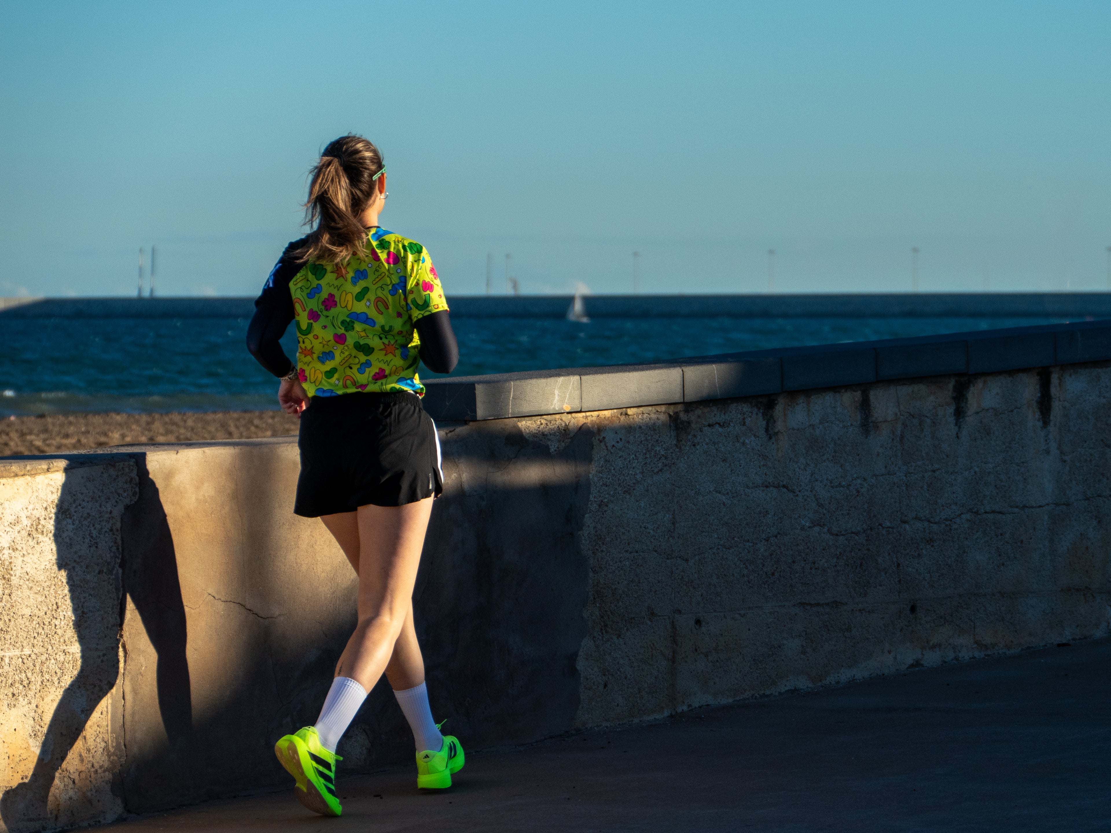 Camiseta CLOUDY de running ADULTO - Verde Lima