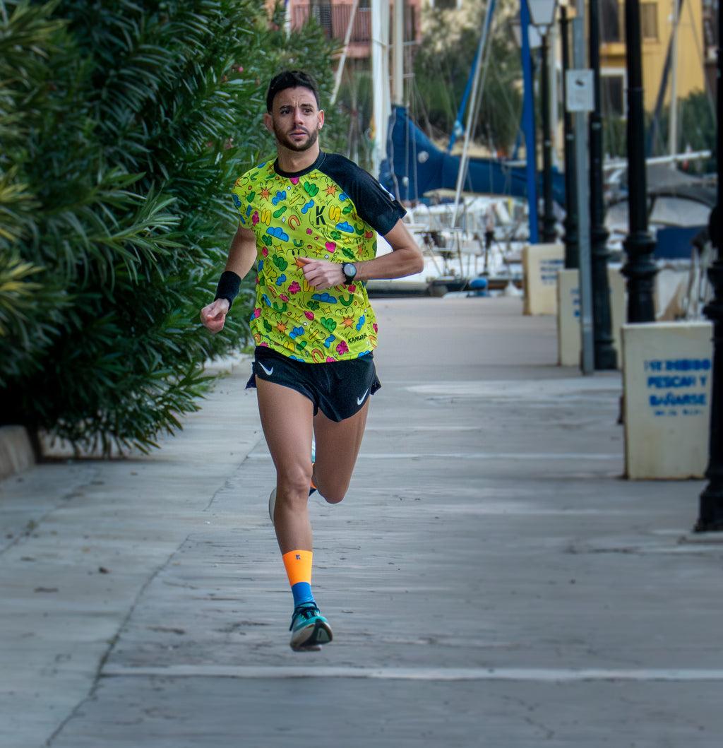 Camiseta CLOUDY de running ADULTO - Verde Lima